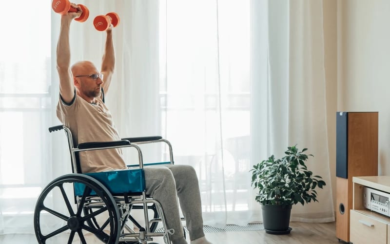 Home physiotherapy rehabilitation session